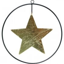 Itens Decoração de Natal pingente estrela ouro preto 12,5 cm 3 unidades