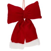 Itens Laço decorativo de flanela com acabamento em pelúcia para pendurar, 25 cm