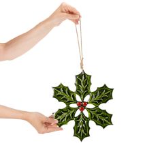 Itens Enfeite de azevinho, decoração natalina para pendurar, 26 cm