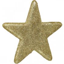 Itens Pingente de estrela de decoração de natal glitter dourado 18,5 cm 4 unidades