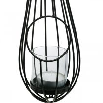 Lanterna para pendurar pingente drop drop preto 52cm