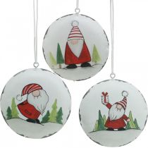 Pingente de natal gnomo decoração de árvore de metal Ø8cm 6uds