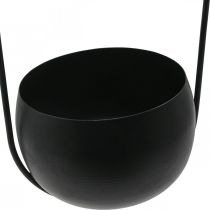 Itens Cesta de suspensão de metal cesta de flores de zinco preto Ø15cm