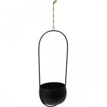 Itens Cesta de suspensão de metal cesta de flores de zinco preto Ø15cm