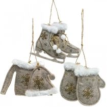 Reboque de Natal feltro motivos de inverno 7×12cm 6uds