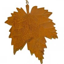 Decoração de outono folhas de metal com aparência de ferrugem folha de bordo 6 peças