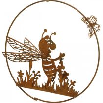 Itens Abelha decorativa feita de metal ferrugem decoração de jardim para pendurar Ø14cm 4 peças