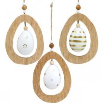 Itens Ovo de páscoa para pendurar com padrão de ovos decoração de páscoa H12cm 3pcs