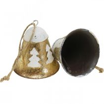 Itens Sinos de Natal decoração de Natal vintage branco dourado 2 peças