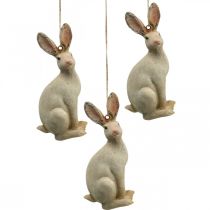 Itens Figura de coelhinho da páscoa para pendurar decoração de páscoa polyresin H9.5cm 4pcs