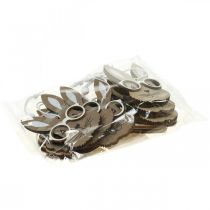 Itens Pingente de madeira coelho com óculos cenoura marrom bege 4×7,5cm 9uds