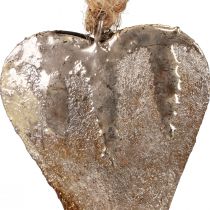 Itens Decoração suspensa de corações de metal decoração corações prata 11 cm 3 unidades