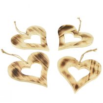 Itens Cabide decorativo de corações de madeira coração em coração inflamado 15×15cm 4 unidades