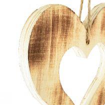 Itens Cabide decorativo de corações de madeira coração em coração inflamado 15x15cm 4 unidades