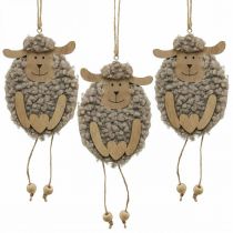 Decoração de páscoa cabideiro de ovelha fofinho 8,5×1,5×20cm 6uds