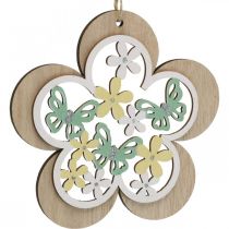 Itens Borboleta para pendurar, pingente de flor de madeira, decoração de primavera com purpurina H11/14,5cm 4uds