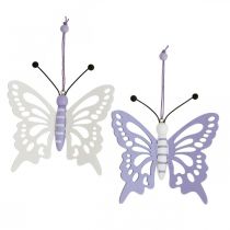 Itens Cabide Deco borboletas madeira roxo/branco 12×11cm 4 unid.