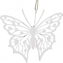 Decoração de borboleta pendurada decoração de metal vintage branco 15×12 cm 3 peças