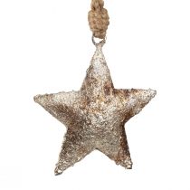 Itens Decoração suspensa estrela natal metal prata 11 cm 3 unidades