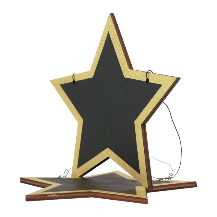 Itens Cabides decorativos de estrelas de madeira ouro preto Natal Ø15cm 8 un