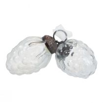 Itens Decorações de Natal cabides decorativos de vidro cones de vidro 3×4,5cm 12 un