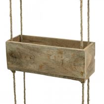 Caixas de plantas em uma corda, prateleira suspensa para plantio, decoração em madeira cores naturais L98cm L30cm