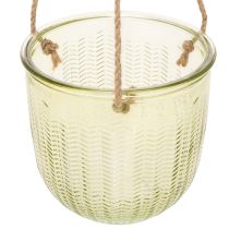 Itens Vaso de vidro para pendurar, vaso de vidro decorativo, estilo retrô, verde/marrom, 14,5 cm, 2 peças
