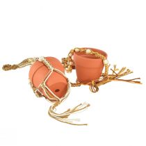 Itens Pote suspenso de macramê pote suspenso de argila Ø12,5cm Alt.75cm 2 unidades