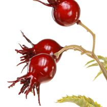 Itens Ramos decorativos artificiais de rosa mosqueta com 7 frutos vermelho escuro 48cm