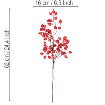 Itens Ramo artificial de rosa mosqueta com frutos brilhantes, 62 cm