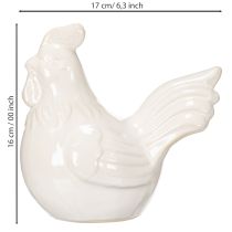 Itens Estatueta de galinha, com acabamento brilhante, para decoração moderna de casa, 17 cm, 2 peças