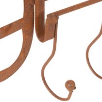 Itens Suporte de metal enferrujado com ganchos, garfo de feno decorativo, decoração de jardim, 4 ganchos, 62 cm