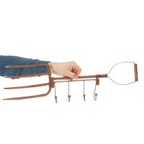 Itens Suporte de metal enferrujado com ganchos, garfo de feno decorativo, decoração de jardim, 4 ganchos, 62 cm