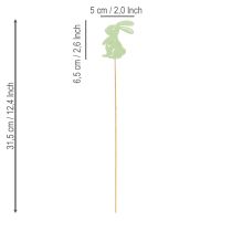 Itens Coelhos decorativos em palitos, como detalhes gráficos para mesas e vasos, 31,5 cm, 16 peças