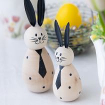 Itens Coelho decorativo de madeira, 15 cm, 2 peças, para uma decoração serena e atemporal.
