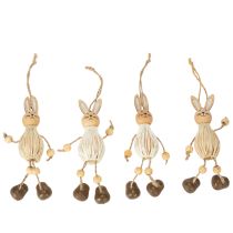Itens Conjunto de 4 enfeites de coelhinho da Páscoa para pendurar, ideais para decoração festiva de Páscoa, 12 cm.