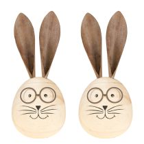 Itens Coelho decorativo em madeira e metal com design divertido, um enfeite simpático que chama a atenção, 19 cm, 2 peças.