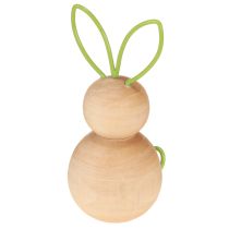Itens Coelho decorativo de madeira com orelhas de arame para decoração moderna de Páscoa, 11 cm, 4 peças