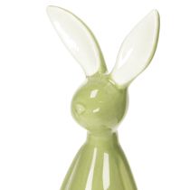 Itens Conjunto de 2 peças com coelho decorativo de cerâmica para prateleira, ideal para um ambiente alegre. 22 cm de altura.
