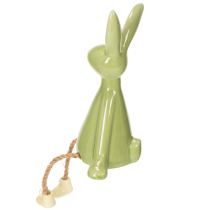 Itens Conjunto de 2 peças com coelho decorativo de cerâmica para prateleira, ideal para um ambiente alegre. 22 cm de altura.