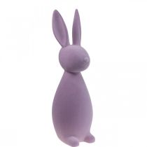 Itens Coelho de Páscoa Decorativo – 2ª Escolha – Lilás Flocado H47cm