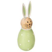 Itens Conjunto de 3 figuras decorativas de coelho em formato de ovo, com 12 cm de altura, perfeitas para uma decoração primaveril.