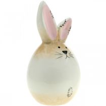 Coelhinho da Páscoa figura decorativa de ovo branco de cerâmica coelho Ø6cm H11.5cm
