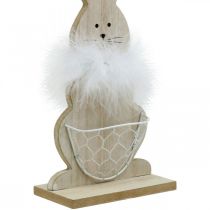 Coelhinho com cesta Coelhinho da Páscoa decoração em madeira Páscoa natureza H30cm