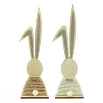 Itens Coelhinhos com glitter coelhinhos de madeira decoração de mesa Páscoa Alt.36cm 2 unidades