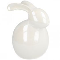 Itens Coelhinho de cerâmica, figura de páscoa, decoração de primavera, coelhinho da páscoa branco, madrepérola A17cm