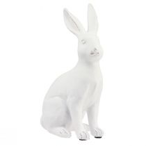 Itens Coelho sentado coelho decorativo decoração de pedra artificial branco Alt.27cm