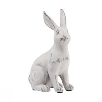 Coelho sentado coelho decorativo pedra artificial branco cinza Alt.21,5cm