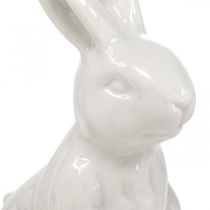 Coelhinho de cerâmica sentado branco coelhinho da páscoa decoração de páscoa H14.5cm 3pcs