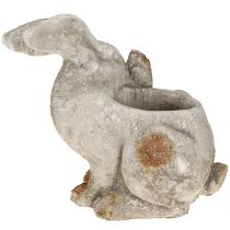 Itens Vaso decorativo de concreto coelho cinza antigo 33,5x17x29,5cm